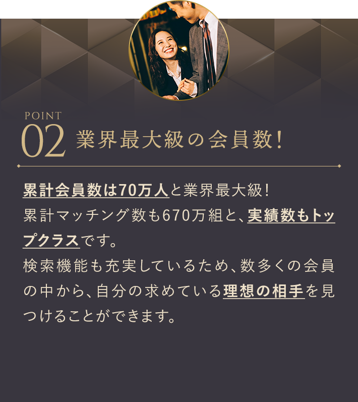 業界最大級の会員数！